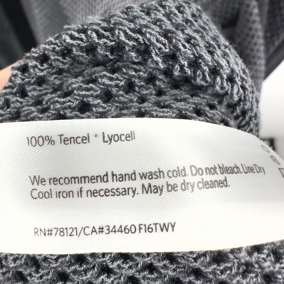 Eileen Fisher Womens Open Knit Long Line Cardigan Size L Black System Capsule - Picture 9 of 12